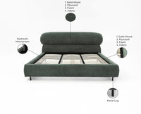 Westminster Queen Size Upholstered Bed- Boucle Furniselan Green