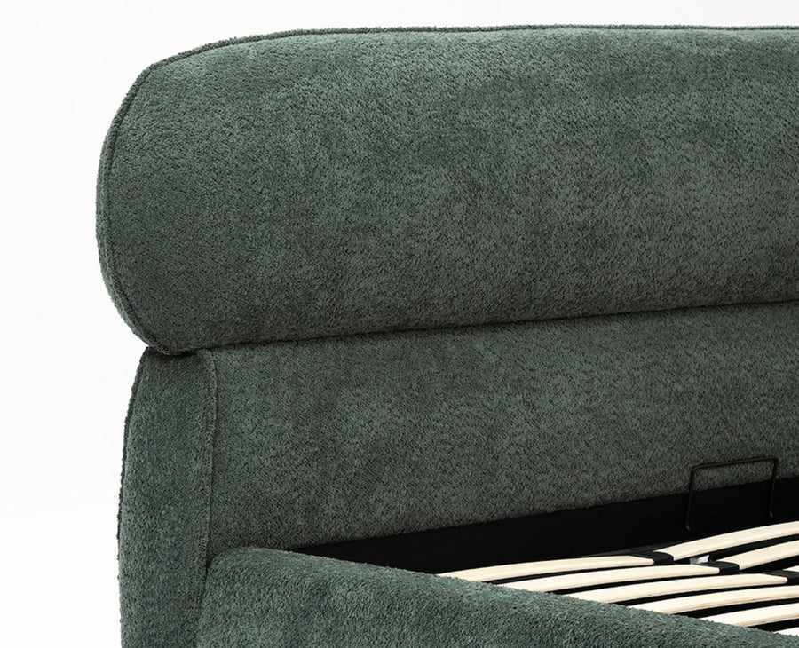 Westminster Queen Size Upholstered Bed- Boucle Furniselan Green