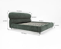 Westminster Queen Size Upholstered Bed- Boucle Furniselan Green
