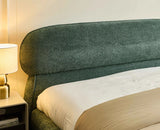 Westminster Queen Size Upholstered Bed- Boucle Furniselan Green