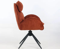 Elara Swivel Fabric Dining Chair - Terracotta