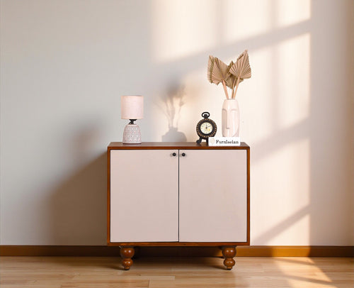 Puebla Solid Wood Two Door Cabinet - Sideboard - Furniselan - Brown-Finish