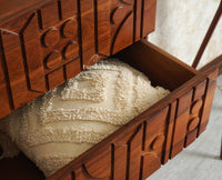 Wilson Solid Wood Five Drawer Chester Furniselan Brown Finish