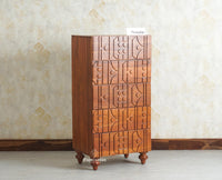 Wilson Solid Wood Five Drawer Chester Furniselan Brown Finish