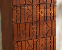 Wilson Solid Wood Five Drawer Chester Furniselan Brown Finish