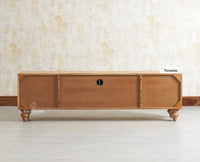 Wilson Solid Wood Four Doors TV Cabinet Furniselan Natural Finish