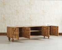 Wilson Solid Wood Four Doors TV Cabinet Furniselan Natural Finish