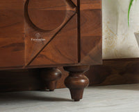 Wilson Solid Wood Four Doors TV Cabinet Furniselan Grey Finish