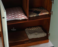 Worli Two Door Multipurpose Wooden Sideboard Cabinet Furniselan-Silt Green