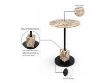 Felix Marble Side Table with Metal - Brown Marble
