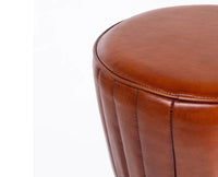Velora Leather Bar Stool - Matte Black