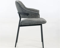 Rowan Fabric Dining Chair with Metal Legs - Grey