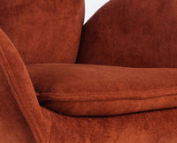 Elara Swivel Fabric Dining Chair - Terracotta