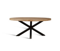 Xavero Wooden 6 Seater Dining Table with Iron Limewash