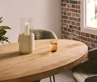 Xavero Wooden 6 Seater Dining Table with Iron Limewash