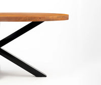 Xavero Wooden 6 Seater Dining Table with Iron Brown
