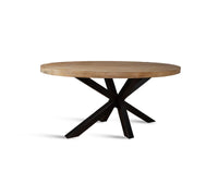 Xavero Wooden 6 Seater Dining Table with Iron Limewash