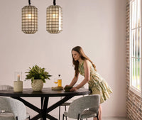 Xavero Wooden 6 Seater Dining Table with Iron Black