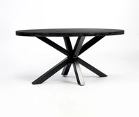 Xavero Wooden 6 Seater Dining Table with Iron Black