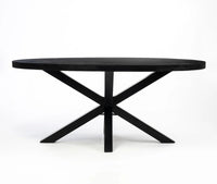 Xavero Wooden 6 Seater Dining Table with Iron Black