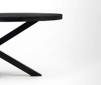 Xavero Wooden 6 Seater Dining Table with Iron Black