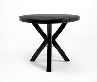 Xavero Wooden 6 Seater Dining Table with Iron Black
