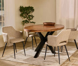 Xavero Wooden 6 Seater Dining Table with Iron