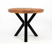 Xavero Wooden 6 Seater Dining Table with Iron Brown