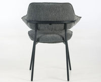 Rowan Fabric Dining Chair with Metal Legs - Grey