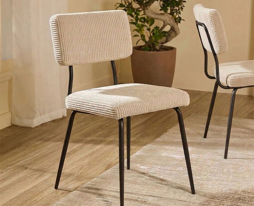 Yucca Yard Yield Dining Chair – Modern Upholstered Dining Chair for Home & Café Beige White