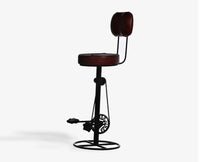 Zavero Leather Bar Stool - Deep Burgundy