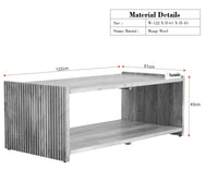 Zurich Premium Wooden Coffee Table Grey Finish