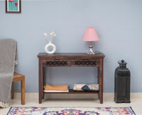 Siliguri Solid Wood Study Table with Two Drawer - Study Table - Furniselan - Grey-Finish