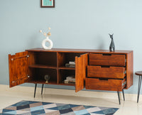 Vienna Solid Wood Three Drawer Two Door Sideboard Furniselan