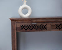 Siliguri Solid Wood Study Table with Two Drawer - Study Table - Furniselan - Grey-Finish