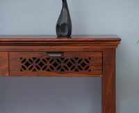 Siliguri Solid Wood Study Table with Two Drawer - Study Table - Furniselan - Maple-Finish