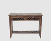 Siliguri Solid Wood Study Table with Two Drawer - Study Table - Furniselan - Grey-Finish