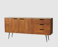 Vienna Solid Wood Three Drawer Two Door Sideboard Furniselan