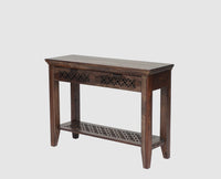 Siliguri Solid Wood Study Table with Two Drawer - Study Table - Furniselan - Grey-Finish