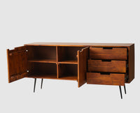 Vienna Solid Wood Three Drawer Two Door Sideboard Furniselan