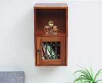 Sweden Sheesham Wood Wall Shelve One Door Furniselan - Maple-Finish