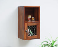 Sweden Sheesham Wood Wall Shelve One Door Furniselan - Maple-Finish