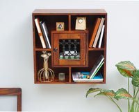 Sweden Wooden Wall Shelves One Door Furniselan - Maple-Finish