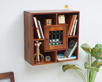 Sweden Wooden Wall Shelves One Door Furniselan - Maple-Finish