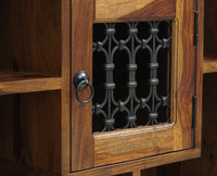 Sweden Wooden Wall Shelves One Door Furniselan - Teak-Finish