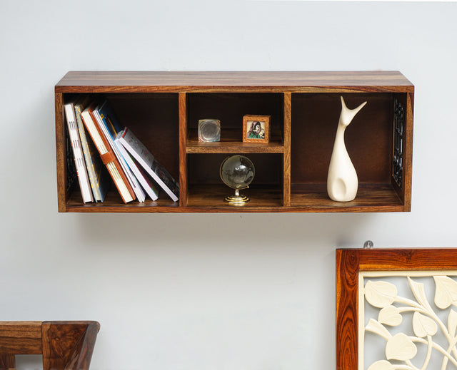 Sweden Solid Wood Wall Shelve Furniselan - Teak-Finish