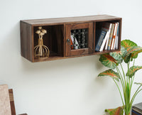Sweden Wooden Wall Shelve One Door Furniselan - Grey-Finish