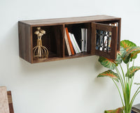 Sweden Wooden Wall Shelve One Door Furniselan - Grey-Finish