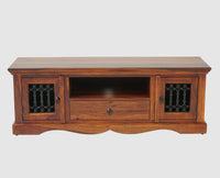 Sweden Solid Wood Two Doors one Drawer TV Cabinet - Furniselan - Maple-Finish