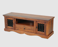 Sweden Solid Wood Two Doors one Drawer TV Cabinet - Furniselan - Maple-Finish